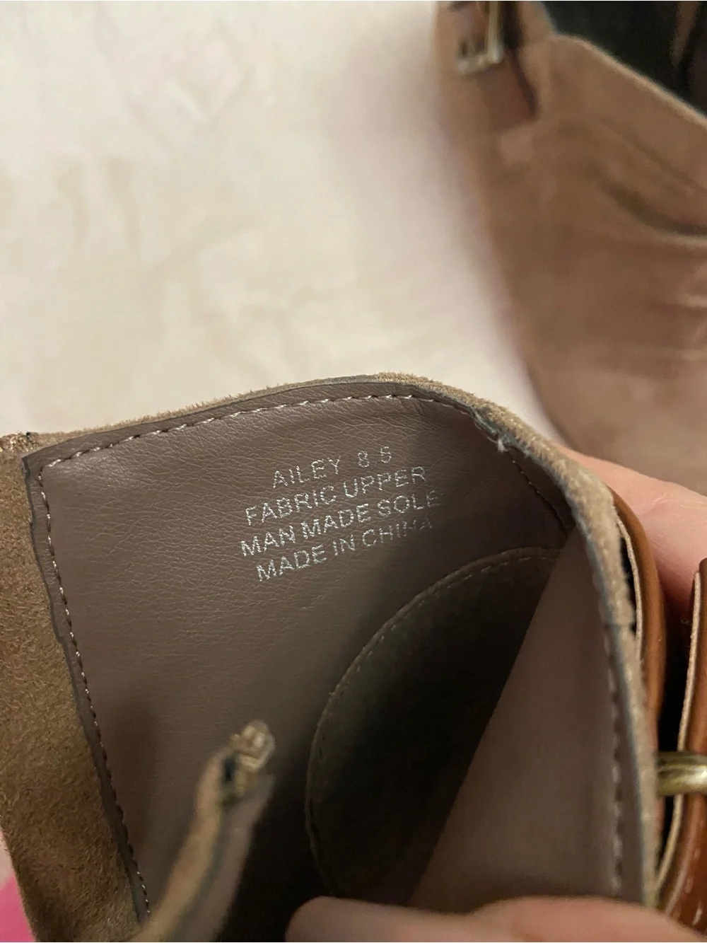 No parking Ailey Suede Ankle Booties with Side Buckle - Taupe